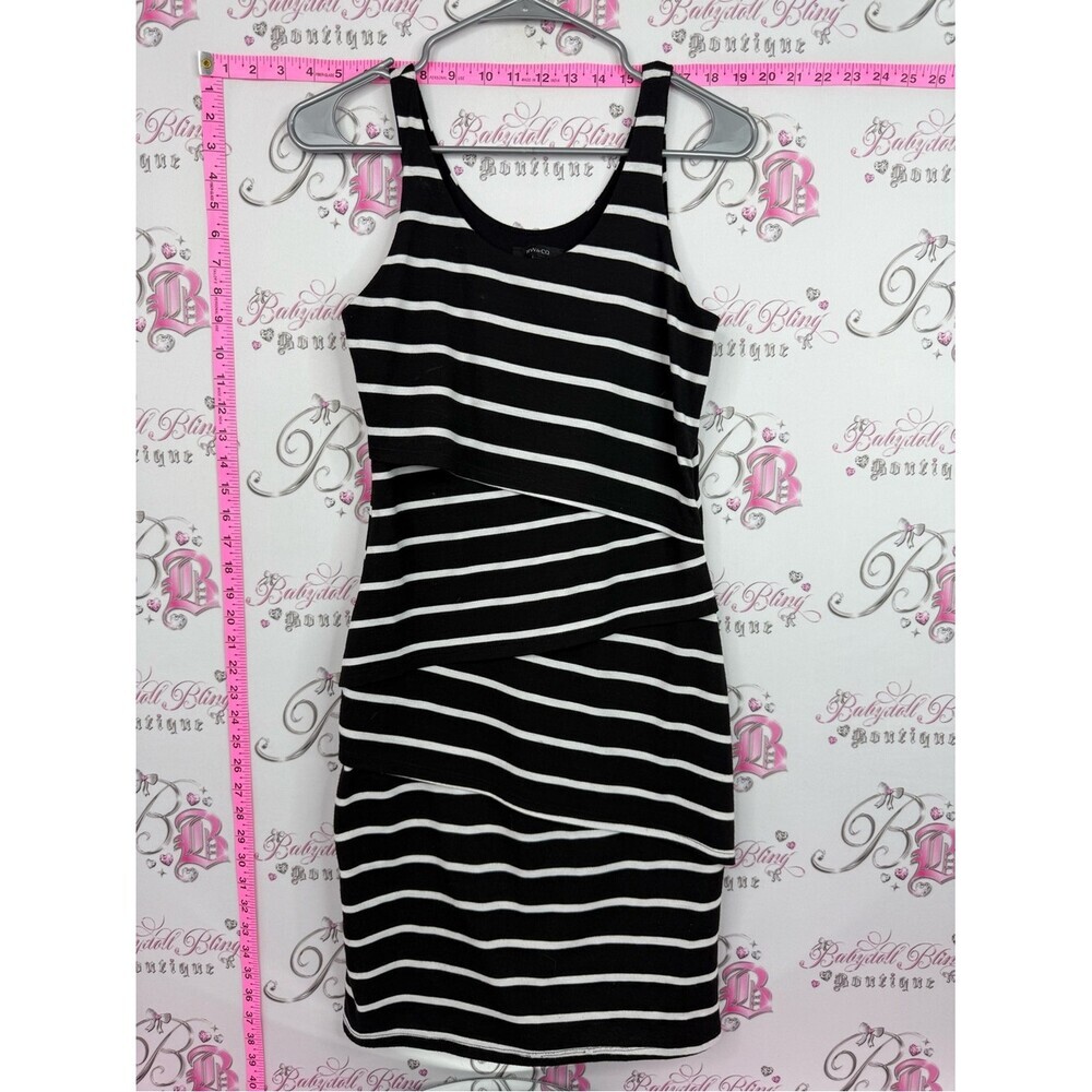 RW&CO. Dress Black and White Striped Tank Dress